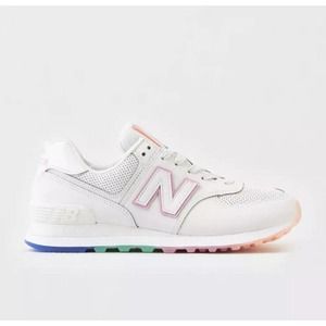 New Balance 574 Classic Outer Glow Linen Candy Pink Casual Sneakers Womens 12